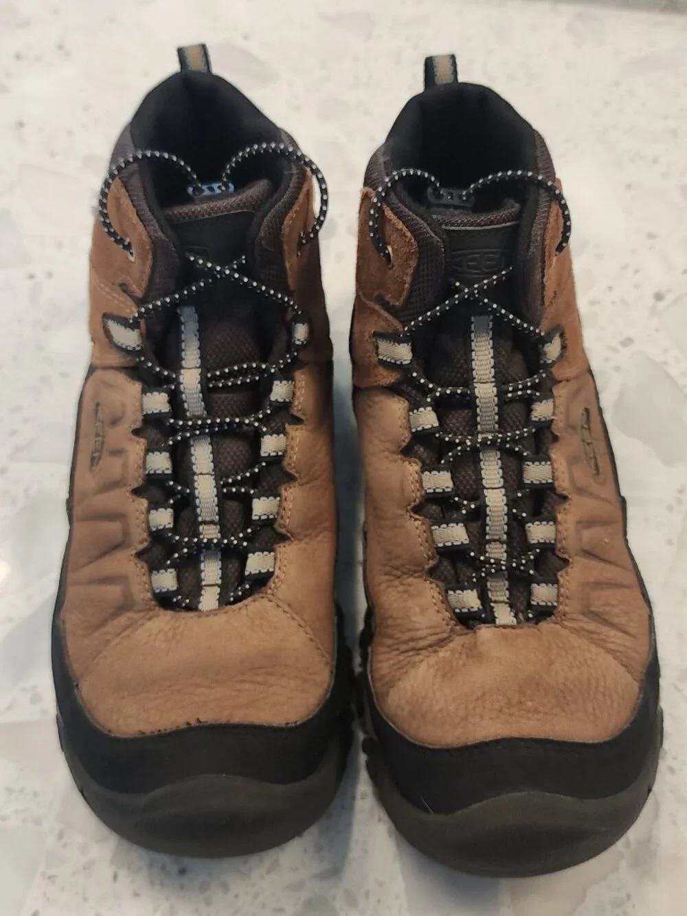KEEN 4 Kids' Targhee IV Mid Hiking Boot Brown Leather